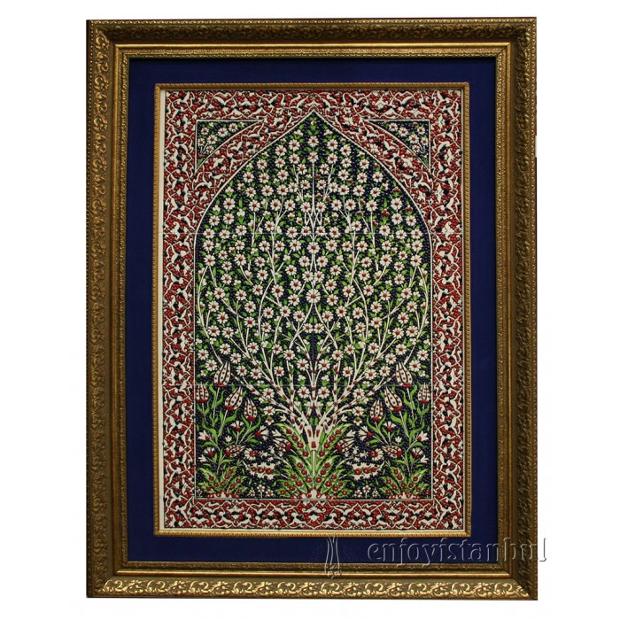 40x60cm/16''x24'' Hand Painted Tree of Life Design Turkish Iznik ...