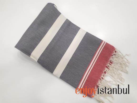 Vibrant Trio: Red, Gray, and White Bathroom Towel Set