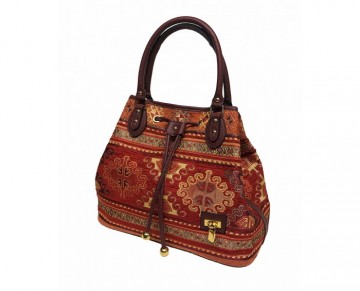 Fabric Bag with Kilim Motif