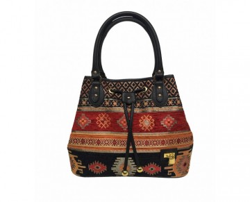 Fabric Bag with Kilim Motif