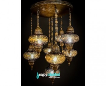 Ottoman Handmade Chandelier with 9 Globes