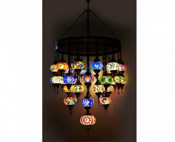 Mosaic Chandelier with 37 Globes