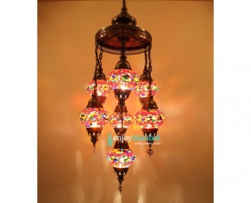 Mosaic Chandelier with 7 Globes