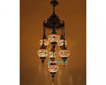 Mosaic Chandelier with 7 Globes