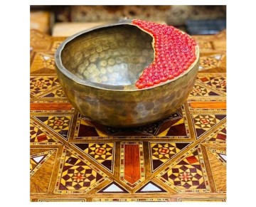 Handmade Brass Whirling Pomegranate Sugar Bowl Design no3 - 13 Cm / 5.11 inches