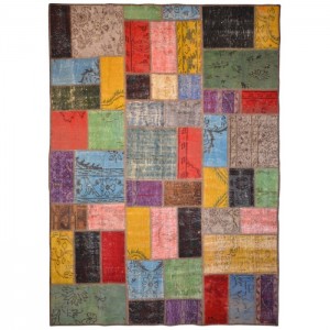 Overdyed Vintage Patchwork Rug - 5.8'X7.9'/1.8X2.4 Mt.