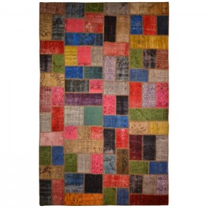 Overdyed Vintage Patchwork Rug - 6.4'X10'/2X3.1 Mt.