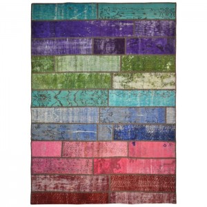 Overdyed Vintage Patchwork Rug - 5.6'X8'/1.7X2.4 Mt.