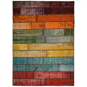 Overdyed Vintage Patchwork Rug - 5.8'X7.9'/1.8X2.4 Mt.