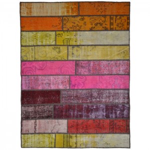 Overdyed Vintage Patchwork Rug - 5'X6.7'/1.5X2 Mt.