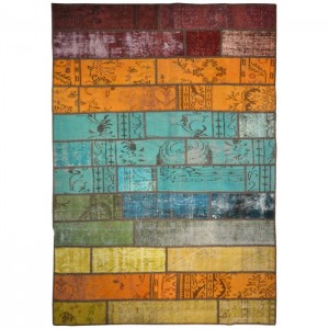 Overdyed Vintage Patchwork Rug - 5.6'X8'/1.7X2.5 Mt.