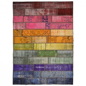 Overdyed Vintage Patchwork Rug - 5.8'X8'/1.8X2.4 Mt.