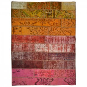 Overdyed Vintage Patchwork Rug - 5.1'X6.6'/1.6X2 Mt.