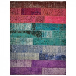 Overdyed Vintage Patchwork Rug - 5.1'X6.6'/1.6X2 Mt.