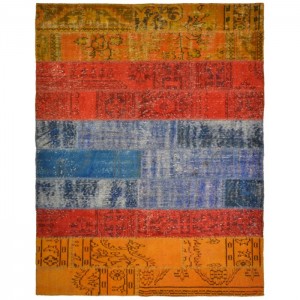 Overdyed Vintage Patchwork Rug - 5.2'X6.7'/1.6X2 Mt.