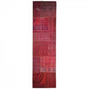 Overdyed Vintage Patchwork Rug - 2.7'X10.1'/0.8X3.1 Mt.