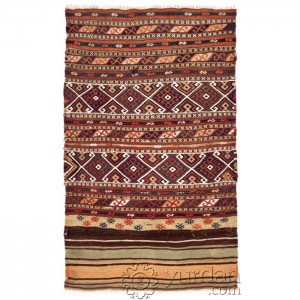 Turkish Kilim Cicim- 2.7'X4.5'/0.8X1.4 Mt.