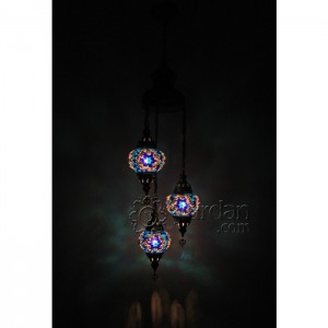 Mosaic Chandelier with 3 Globes