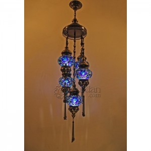 Mosaic Chandelier with 5 Globes