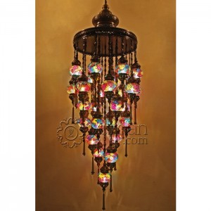 Mosaic Chandelier with 29 Globes