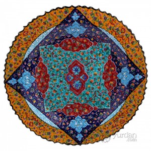 Iznik Design Ceramic Plate - Tezhip with Rumi