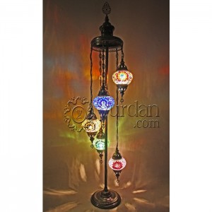 Mosaic Floor Lamp with 5 Globes