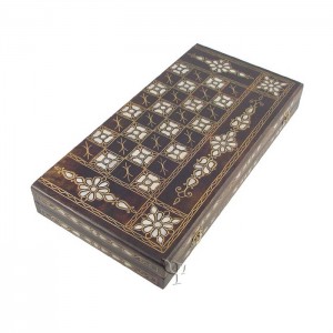 Mother of Pearl Intarsia Backgammon & Checkers Box Set