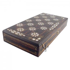 Mother of Pearl Intarsia Backgammon & Checkers Box Set