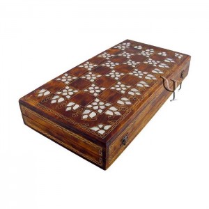 Mother of Pearl Intarsia Backgammon & Checkers Box Set