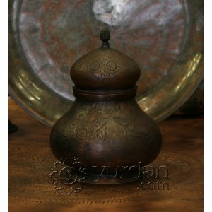 Old Turkish Copper Sugar Bowl