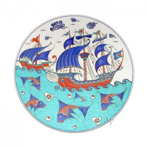 Iznik Design Ceramic Plate - Kalyon