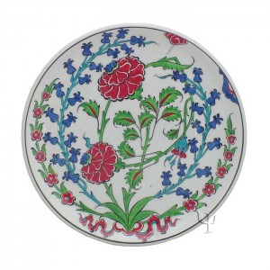 Iznik Design Ceramic Plate - Pomegranate Flower