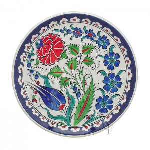 Iznik Design Ceramic Plate - Naturel Garden