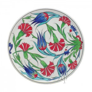 Iznik Design Ceramic Plate - Tulip and Carnation