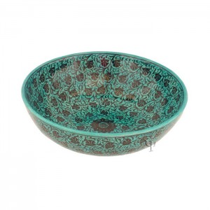 Iznik Design Ceramic Bowl - Turquoise Carnation