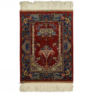 Fine Hereke Silk Carpet - 1.2'X1.8'/0.4X0.6 Mt.