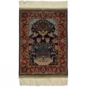 Fine Hereke Silk Carpet - 1.2'X1.7'/0.4X0.5 Mt.