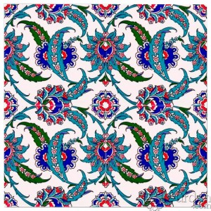 Iznik Design Serigraph Tile