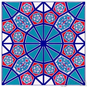 Iznik Design Serigraph Tile