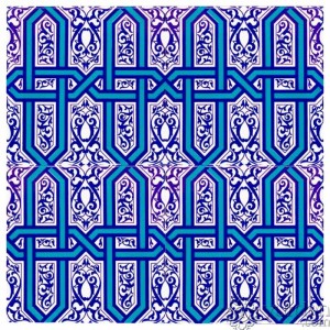 Iznik Design Serigraph Tile