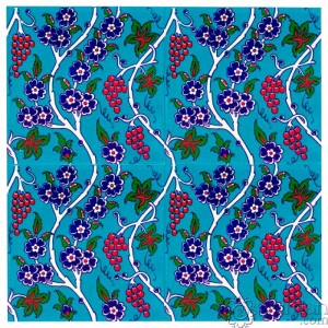 Iznik Design Serigraph Tile