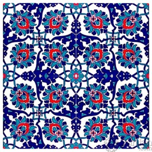 Iznik Design Serigraph Tile