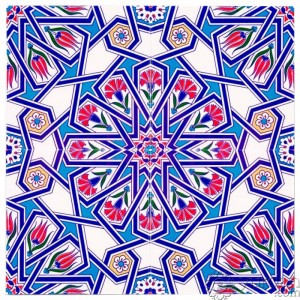 Iznik Design Serigraph Tile