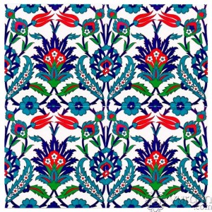 Iznik Design Serigraph Tile