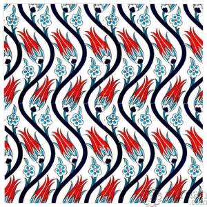 Iznik Design Serigraph Tile