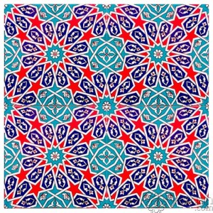 Iznik Design Serigraph Tile