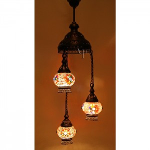 Mosaic Chandelier with 3 Globes