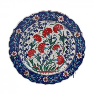 Iznik Design Ceramic Plate - Carnation