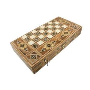 Intarsia Backgammon/Checkers Box Set