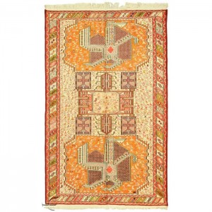 Silk Soumak Kilim- 4'X6.4'/1.2X2 Mt.